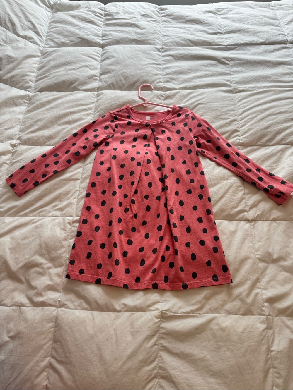 Tea Collection Pink Long-Sleeve Polka Dot Dress